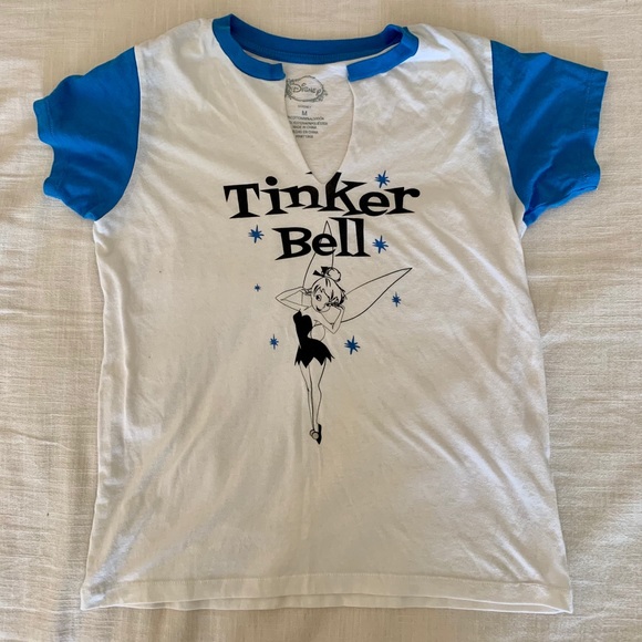 Disney Tops - SPLIT NECK TINKERBELL TEE